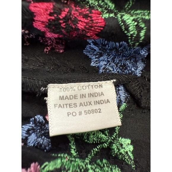 MISA Los Angeles Manuela Black Embroidered Cotton Mini Dress Small - Picture 13 of 14